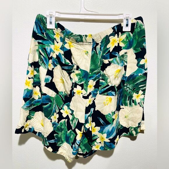 J.Jill shorts tropical floral beach resort summer relaxed fit women’s M - Picture 3 of 10